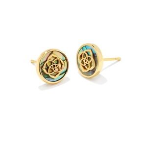 Kendra Scott Stamped Dira Stud in Gold Abalone Shell